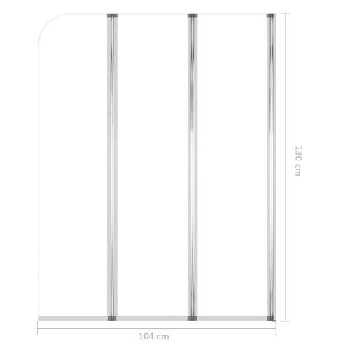 Brusevægge 2 stk. 104x130 cm hærdet glas transparent