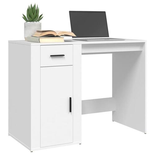 Skrivebord 100x49x75 cm konstrueret træ hvid