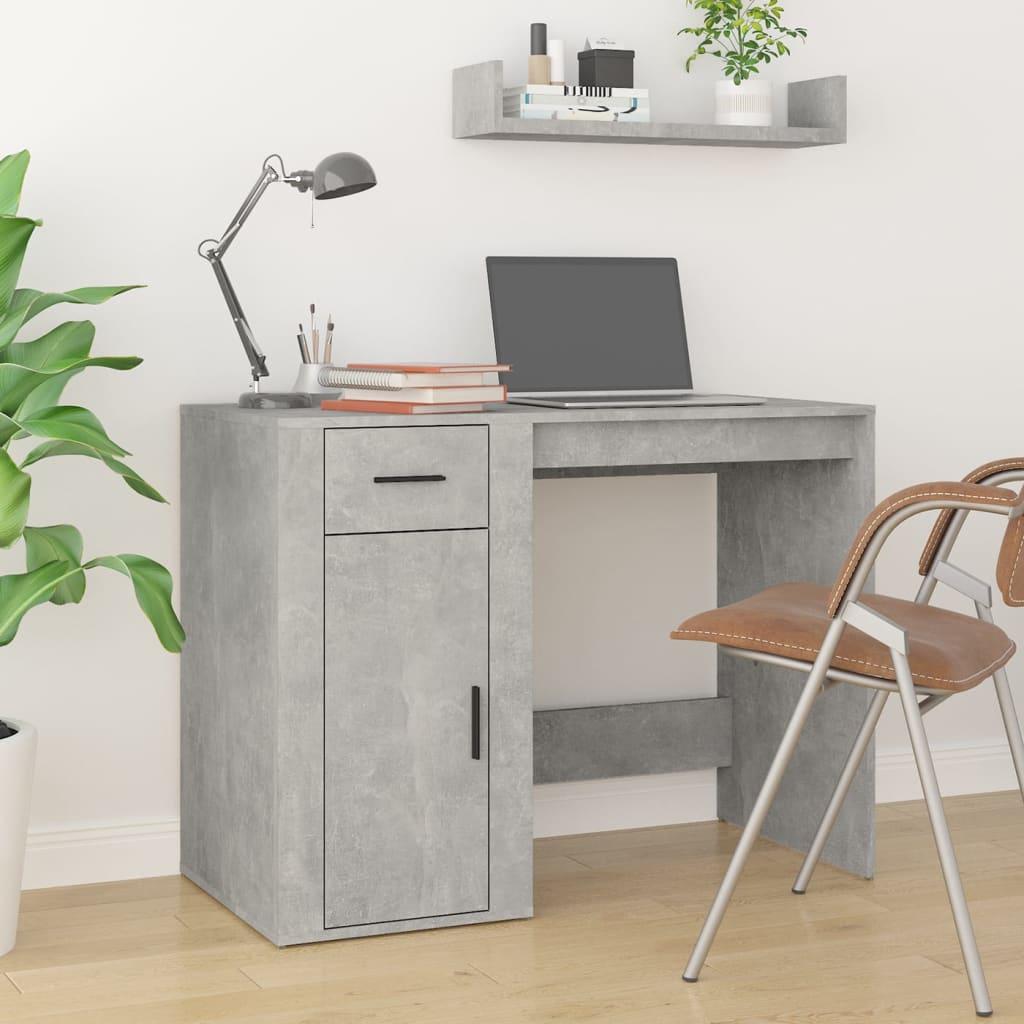 Skrivebord 100x49x75 cm konstrueret træ betongrå
