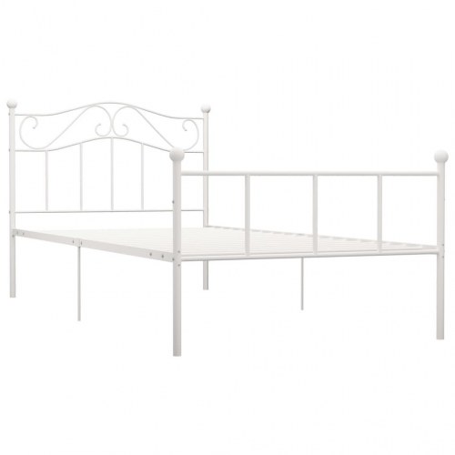 Sengestel i metal 100x200 cm - hvid enkeltseng