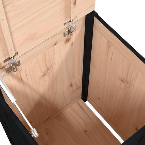 Vasketøjskurv 44x44x66 cm massivt fyrretræ sort