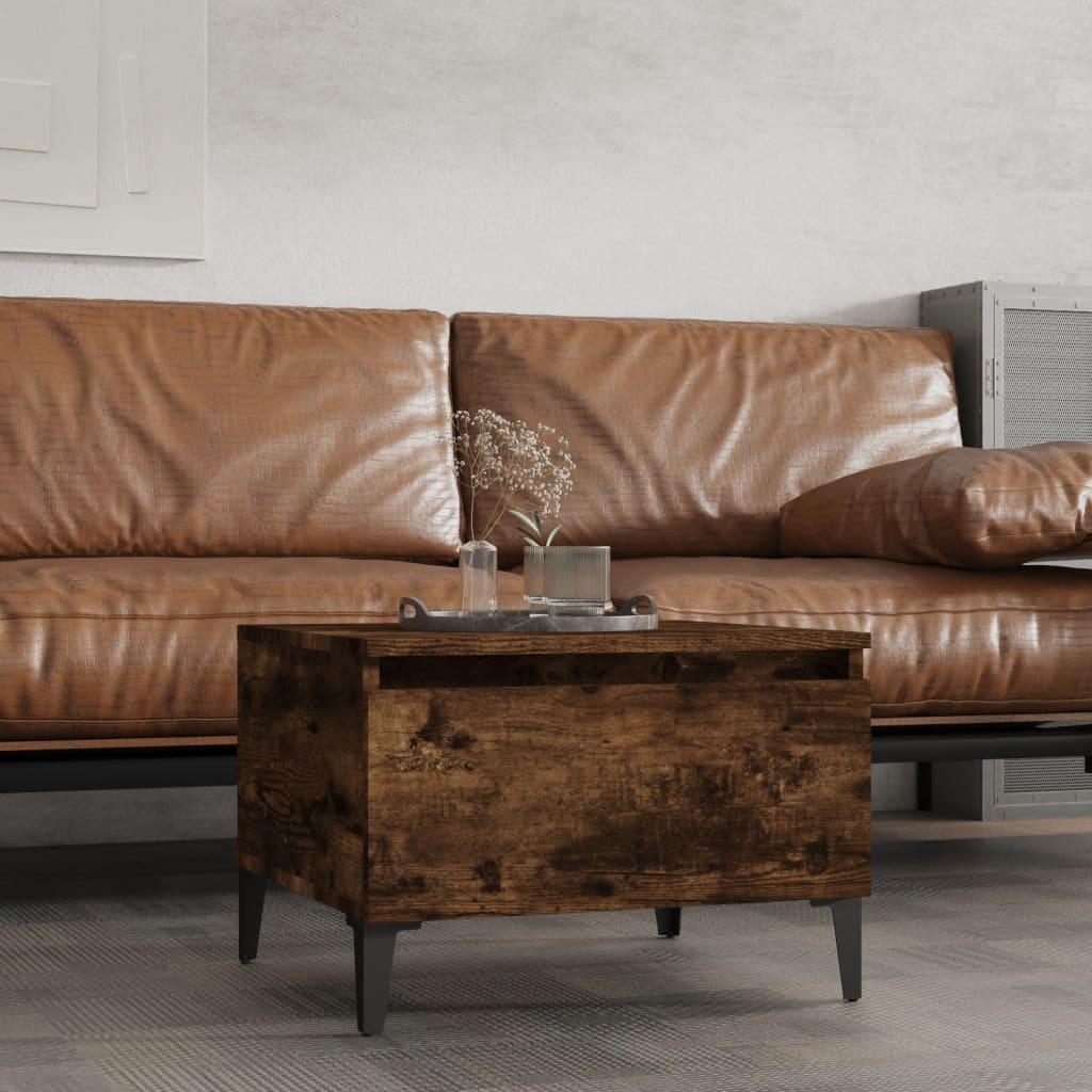 Sidebord 50x46x35 cm konstrueret træ røget egetræsfarve