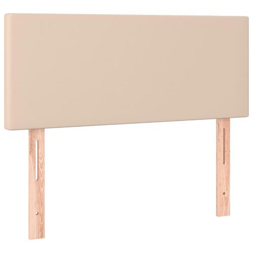 Sengegavl med LED-lys 80x5x78/88 cm kunstlæder cappuccinofarvet