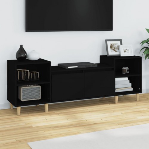 Tv-bord 160x35x55 cm konstrueret træ sort