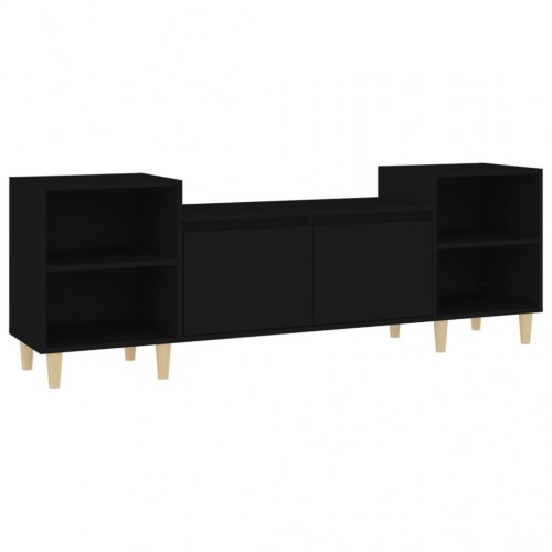Tv-bord 160x35x55 cm konstrueret træ sort