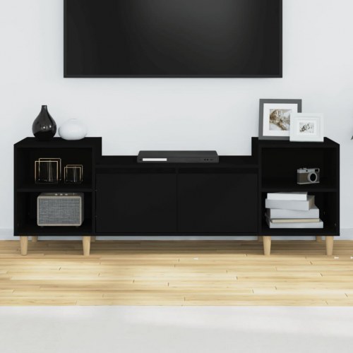 Tv-bord 160x35x55 cm konstrueret træ sort
