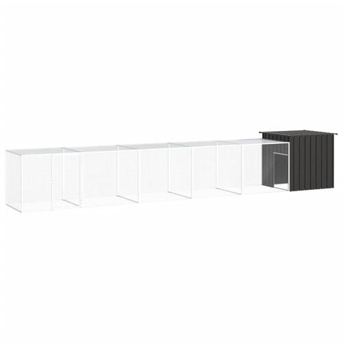 Hønsegård 600x91x100 cm galvaniseret stål antracitgrå