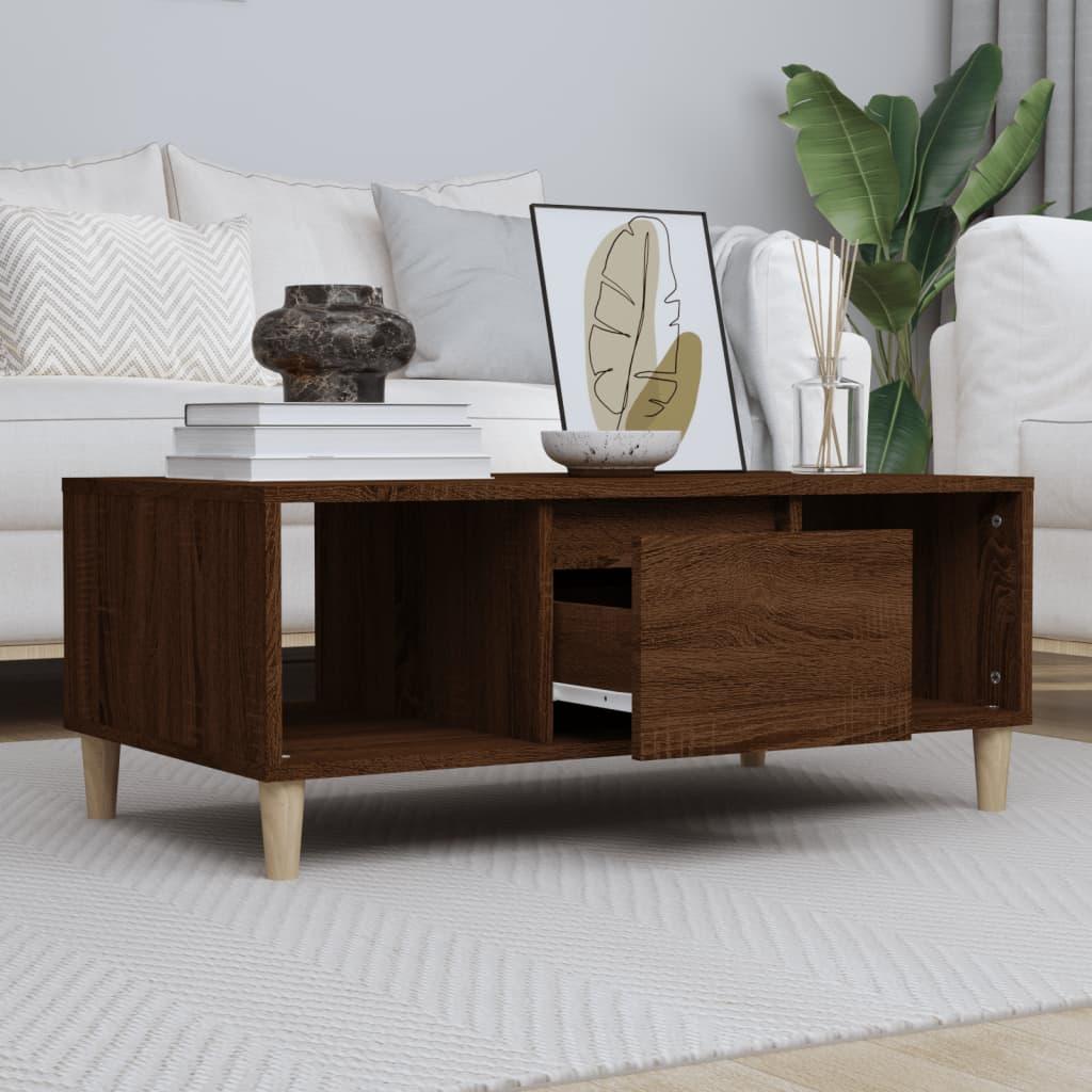Sofabord 90X50X36,5 Cm Konstrueret Træ Etræsfarve - Brun eg