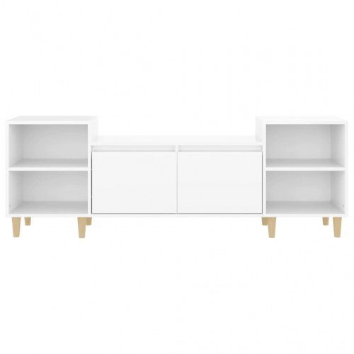 Tv-bord 160x35x55 cm konstrueret træ hvid højglans