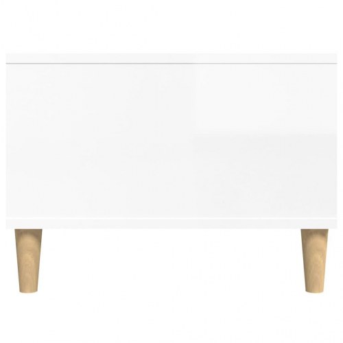 Sofabord 90x50x36,5 cm konstrueret træ hvid højglans