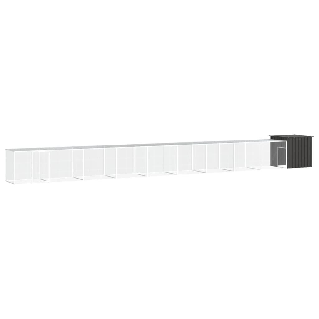 Hønsegård 1000x91x100 cm galvaniseret stål antracitgrå