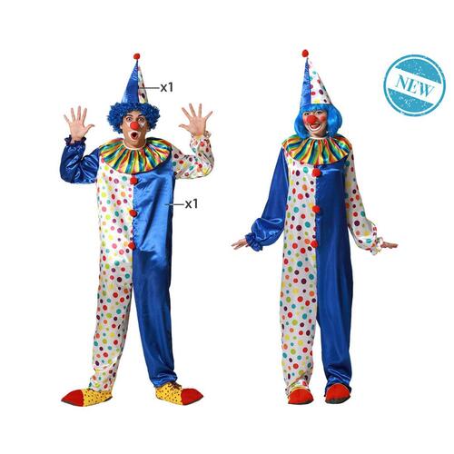 Kostume til voksne M/L Mande klovn Blå