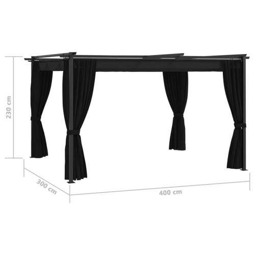 Pavillon 4x3 m antracitgrå