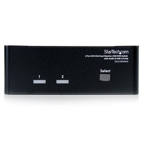 KVM-switch 2 porte StarTech SV231DDVDUA - USB, DVI/VGA, lyd