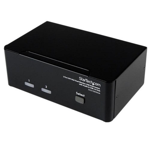 KVM-switch 2 porte StarTech SV231DDVDUA - USB, DVI/VGA, lyd