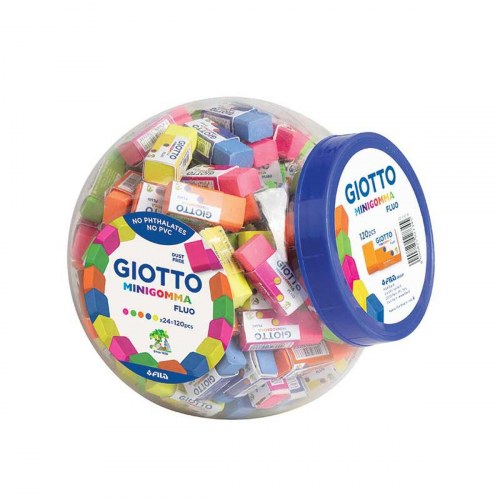 Giotto Minigomma Fluo - fleksible viskelædere, 120 stk.