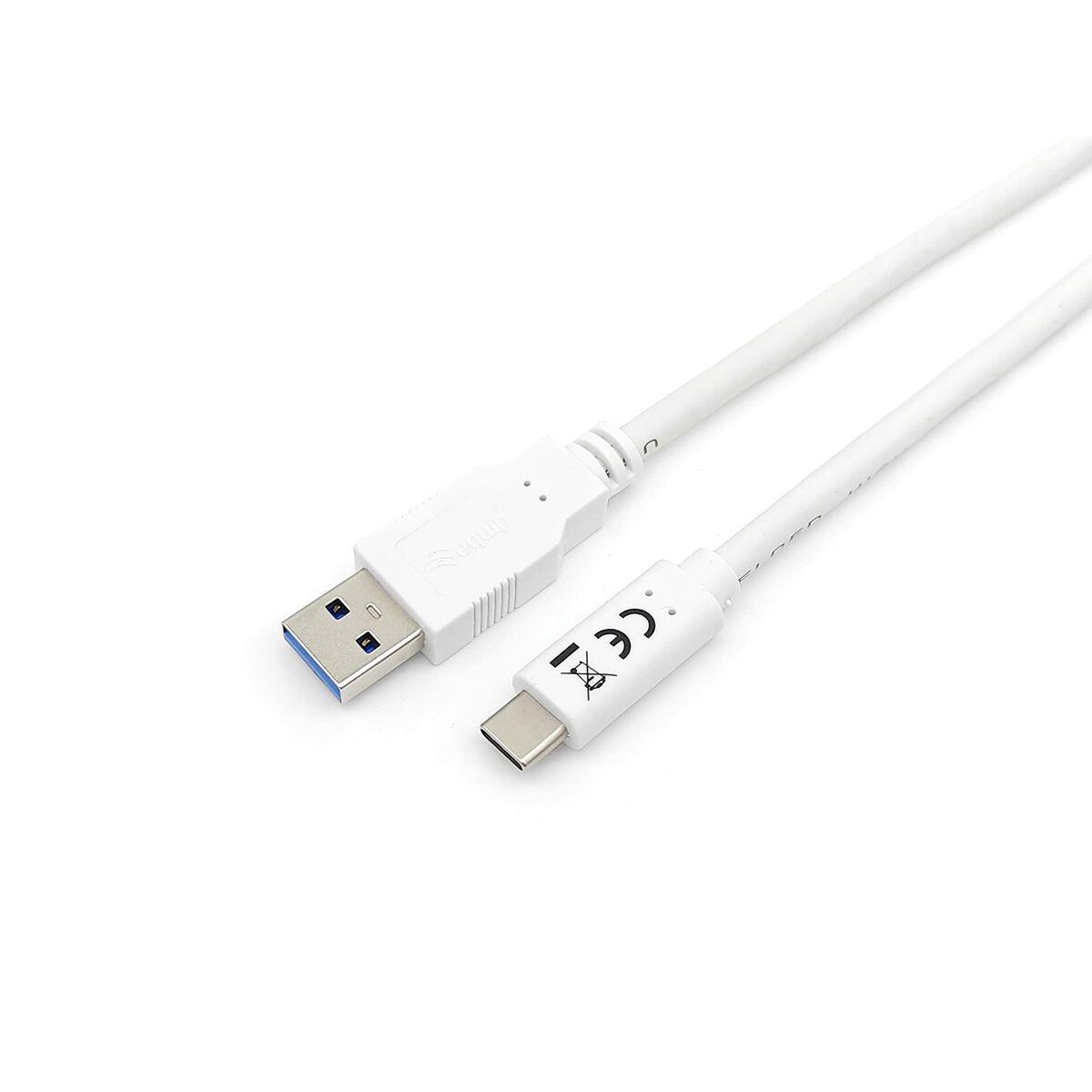 Usb A Til Usb C Kabel Equip 128363 Hvid 1 M