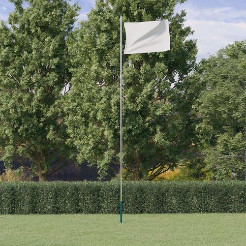 Sektionsinddelt flagstang 6,23 m aluminium sølvfarvet