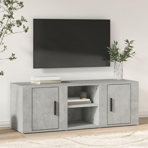 Tv-bord 100x31,5x35 cm konstrueret træ betongrå