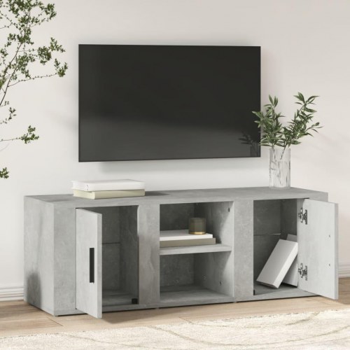 Tv-bord 100x31,5x35 cm konstrueret træ betongrå