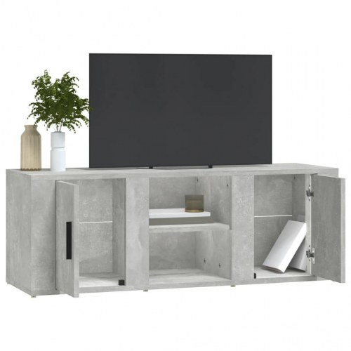 Tv-bord 100x31,5x35 cm konstrueret træ betongrå