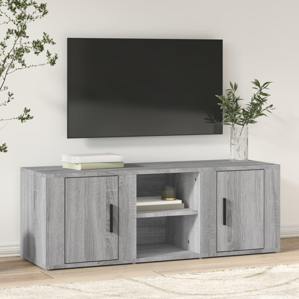 Tv-bord 100×31,5×35 cm i konstrueret træ - grå sonoma-eg