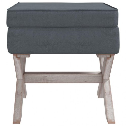 Opbevaringsskammel i velour 45×45×49 cm - mørkegrå