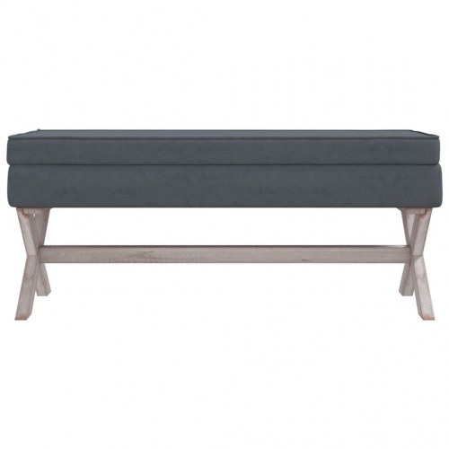 Opbevaringsskammel i velour - mørkegrå 110×45×49 cm