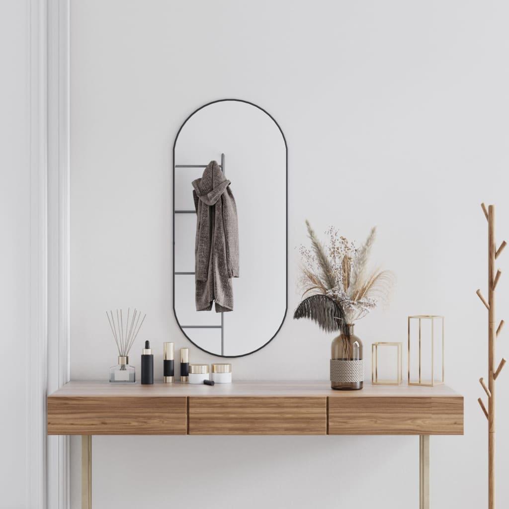 Vægspejl Oval Farvet - Sort / 100 x 45 cm