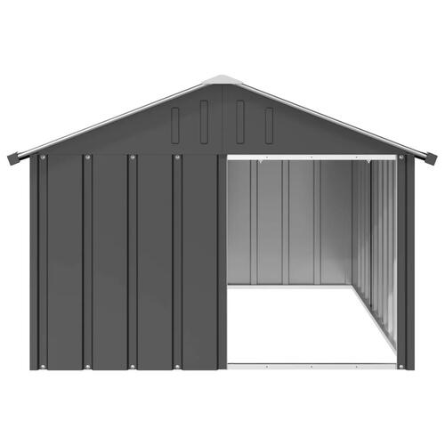 Hundehus 116,5x153x81,5 cm galvaniseret stål antracitgrå