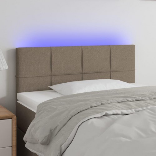 Sengegavl med LED-lys 80 x 5 x 78/88 cm - gråbrun