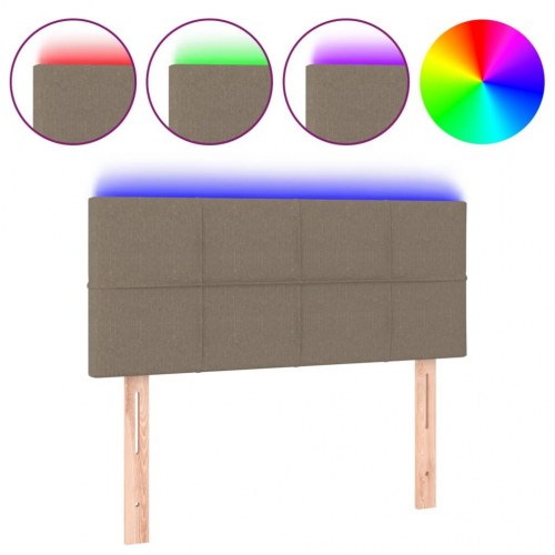 Sengegavl med LED-lys 80 x 5 x 78/88 cm - gråbrun