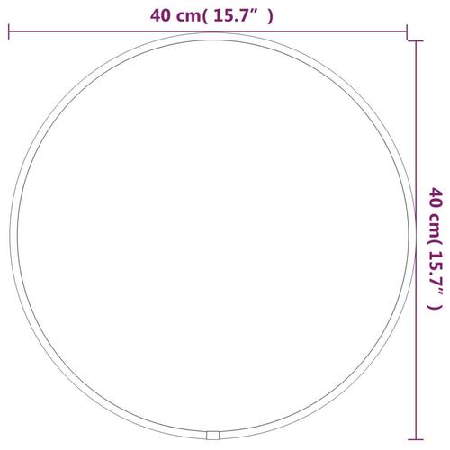 Vægspejl Ø 40 cm rundt sort