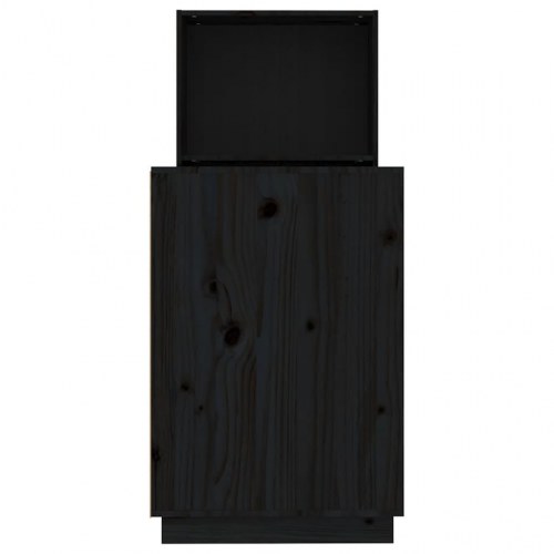 Skrivebord 110x53x117 cm massivt fyrretræ sort