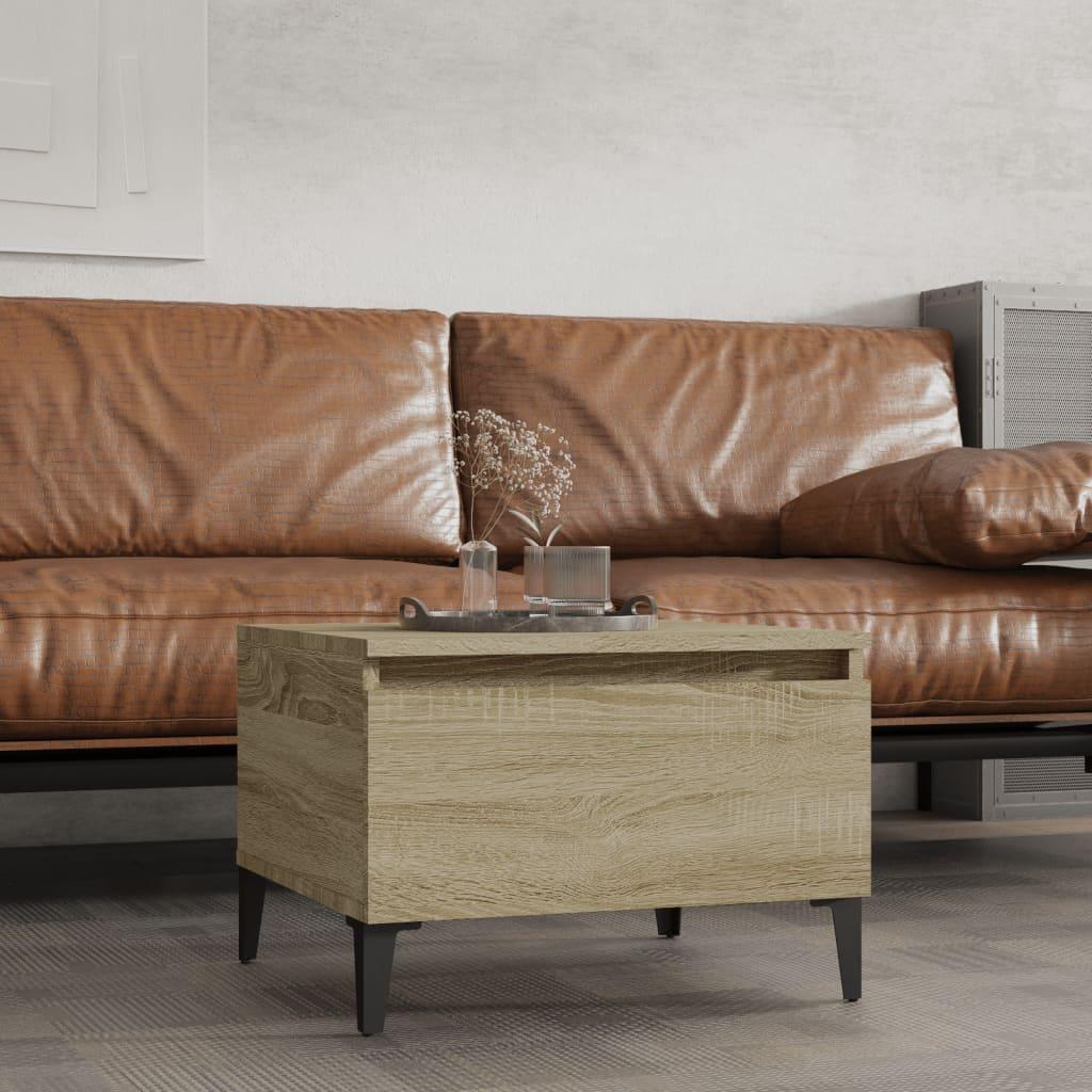 Sidebord 50x46x35 cm konstrueret træ sonoma-eg