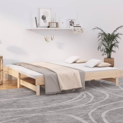 Daybed med udtræk 2x(75x190) cm massivt fyrretræ