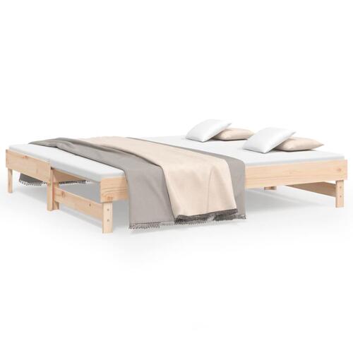 Daybed med udtræk 2x(75x190) cm massivt fyrretræ