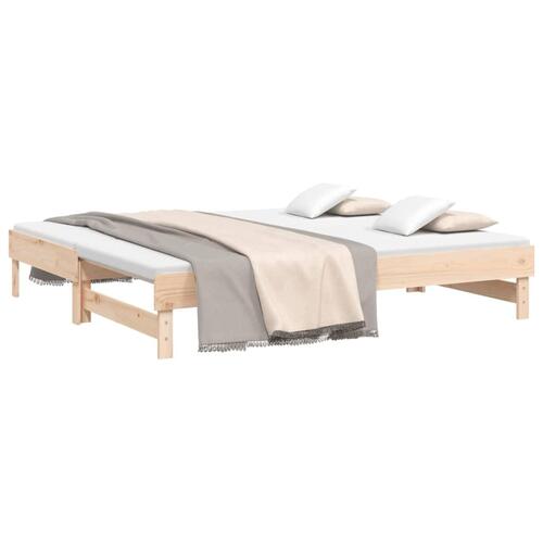Daybed med udtræk 2x(75x190) cm massivt fyrretræ