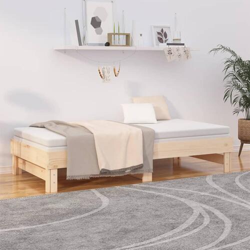 Daybed med udtræk 2x(75x190) cm massivt fyrretræ