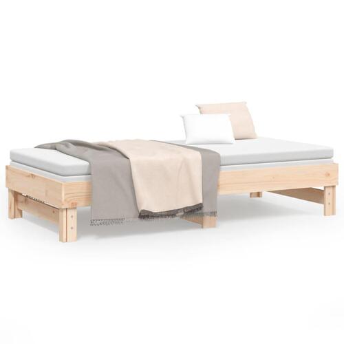 Daybed med udtræk 2x(75x190) cm massivt fyrretræ