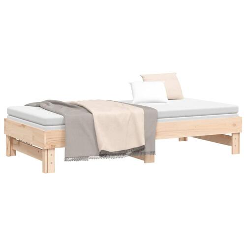 Daybed med udtræk 2x(75x190) cm massivt fyrretræ