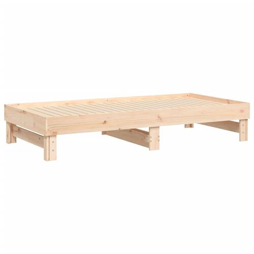 Daybed med udtræk 2x(75x190) cm massivt fyrretræ