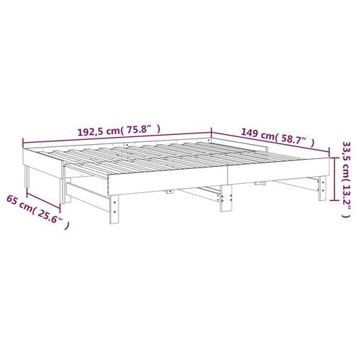 Daybed med udtræk 2x(75x190) cm massivt fyrretræ
