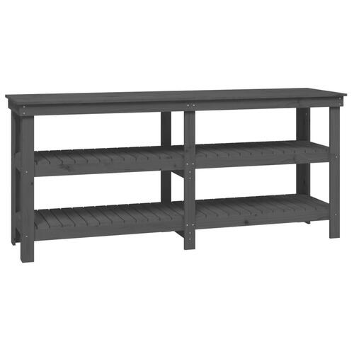 Arbejdsbord 181x50x80 cm massivt fyrretræ grå