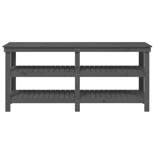 Arbejdsbord 181x50x80 cm massivt fyrretræ grå