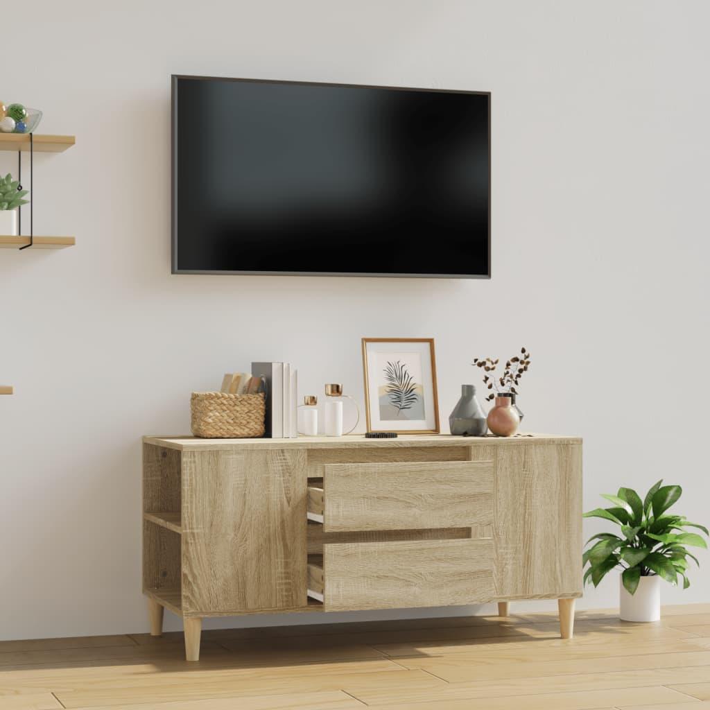 Tv-bord 102x44,5x50 cm konstrueret træ sonoma-eg billede