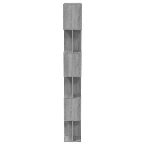 Bogreol/rumdeler 80x24x192 cm konstrueret træ grå sonoma-eg