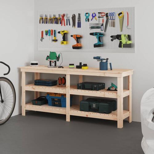 Arbejdsbord 181x50x80 cm massivt fyrretræ