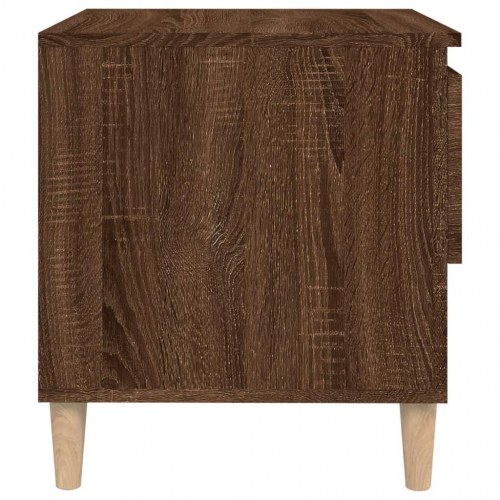 Sengeborde 2 stk. 50x46x50 cm konstrueret træ brunt egetræ