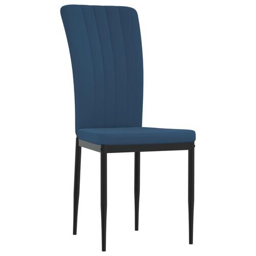 Spisebordsstole 2 stk. fløjl blå